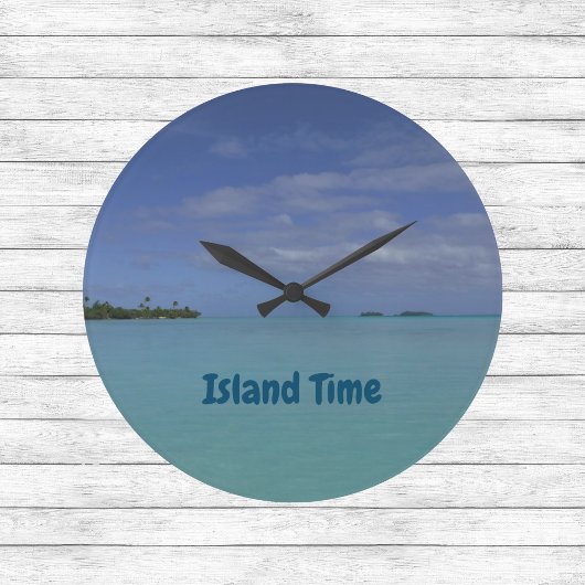 Island Time Tropical Beach Clock Große Wanduhr