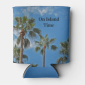 Island Time Tropical Palm Trees Blue Sky Paradise Dosenkühler (Vorderseite)