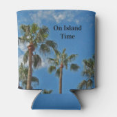 Island Time Tropical Palm Trees Blue Sky Paradise Dosenkühler (Rückseite)