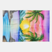 Island Tropical Beach Sunset Geschirrtuch (Horizontal)