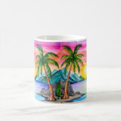 Island Tropical Beach Sunset Kaffeetasse (Mittel)
