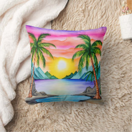 Island Tropical Beach Sunset Kissen