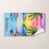 Island Tropical Beach Sunset Name Sports Handtuch (Handtuch)
