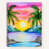 Island Tropical Beach Sunset Notizblock (Vorderseite)