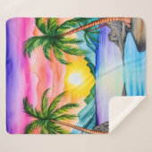 Island Tropical Beach Sunset Sherpadecke (Vorderseite (Horizontal))