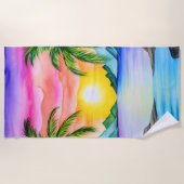 Island Tropical Beach Sunset Strandtuch (Vorderseite)