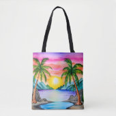 Island Tropical Beach Sunset Tasche (Vorderseite)