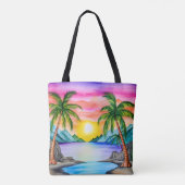Island Tropical Beach Sunset Tasche (Rückseite)