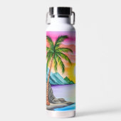Island Tropical Beach Sunset Trinkflasche (Vorne)