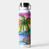 Island Tropical Beach Sunset Trinkflasche (Rückseite)