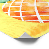 Island Tropical Pineapple Sunny Yellow Poster (Ecke)