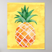 Island Tropical Pineapple Sunny Yellow Poster (Vorne)