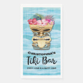 Island Tropical Tiki Bar Mit Monogramm Serviette (Vorderseite)