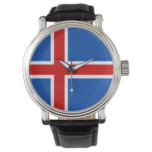 Island-Uhr - die Flagge von Island Armbanduhr