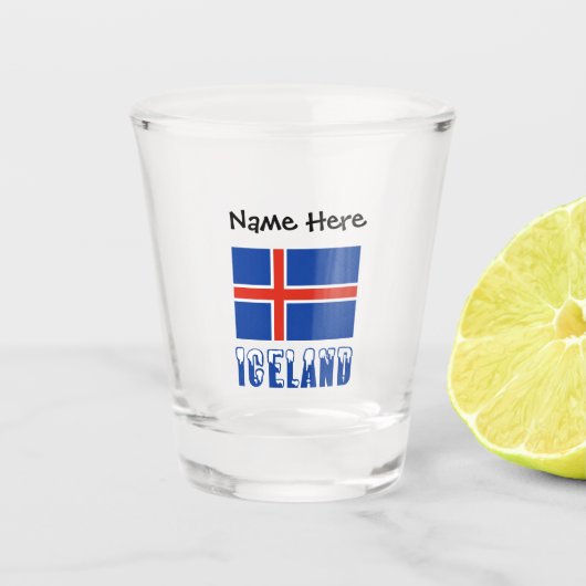 Island und Island mit Ihrem Namen Shot Gla Schnapsglas (Vorderseite)
