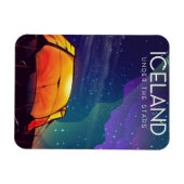 Island "unter den Sternen" Reiseplakat Magnet (Horizontal)