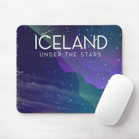 Island "unter den Sternen" Reiseplakat Mousepad (Mit Mouse)