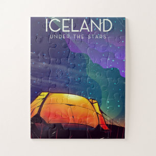 Island "unter den Sternen" Reiseplakat Puzzle