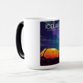 Island "unter den Sternen" Reiseplakat Verwandlungstasse (Vorderseite Links)