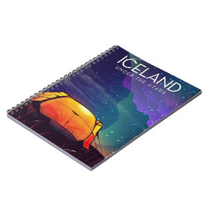 Island 'unter den Sternen' Vintage-Reiseposter Notizblock