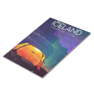 Island 'unter den Sternen' Vintage-Reiseposter Notizblock
