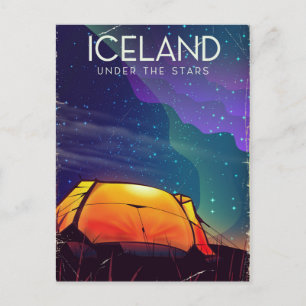 Island 'unter den Sternen' Vintage-Reiseposter Postkarte