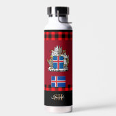 Island-Vakuum-Isolierglas, isländische Flagge Trinkflasche (Links)