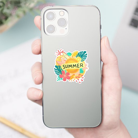 "Island Vibes: Design des Summer T - Shirt Aufkleber (Telefon)