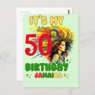 Island Vibes Jamaica Birthday Girl Group Matching Postkarte