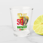 Island Vibes Jamaica Birthday Girl Group Matching Schnapsglas (Vorderseite)