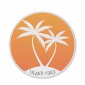 Island Vibes Swating Palms and Sun Logo Aufkleber (Vorderseite)