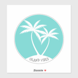 Island Vibes Swating Palms Aqua Logo Aufkleber