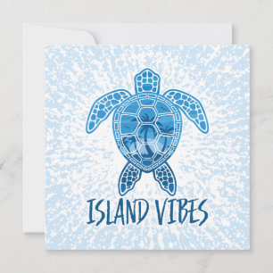 Island Vibes Tropical Sunset Sea Turtle Design Feiertagskarte