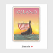 Island Viking Travel Poster Aufkleber (Blatt)