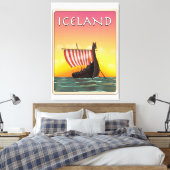 Island Viking Travel Poster Leinwanddruck (Insitu (Schlafzimmer))