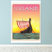 Island Viking Travel Poster Leinwanddruck (Insitu (Holzboden))