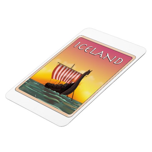 Island Viking Travel Poster Magnet (Linke Seite)