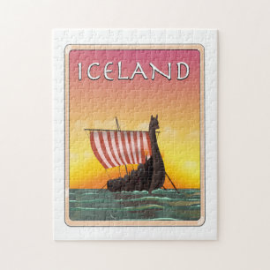 Island Viking Travel Poster Puzzle