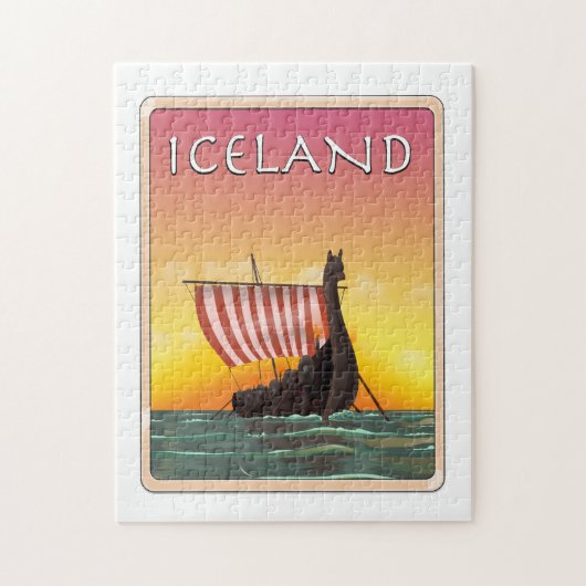 Island Viking Travel Poster Puzzle (Vertikal)