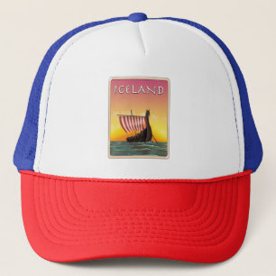 Island Viking Travel Poster Truckerkappe