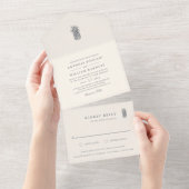 Island Vintage Ananas-Hochzeit All In One Einladung (Abreißen)