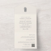 Island Vintage Ananas-Hochzeit All In One Einladung (Innen Boden)