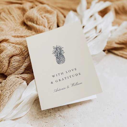 Island Vintage Ananas-Hochzeit Dankeskarte