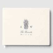 Island Vintage Ananas-Hochzeit Gästebuch (Vorderseite)