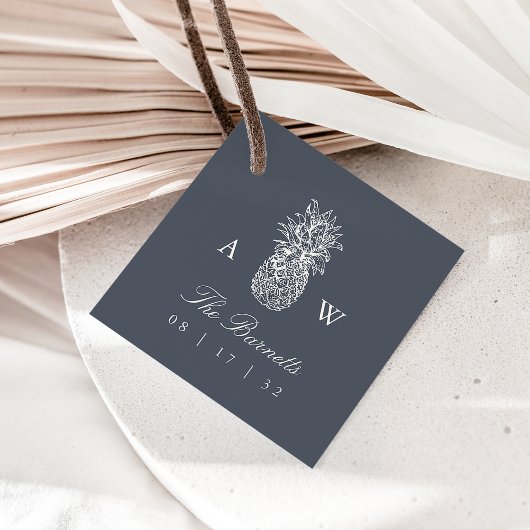 Island Vintage Ananas-Hochzeit Geschenkanhänger