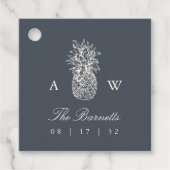 Island Vintage Ananas-Hochzeit Geschenkanhänger (Vorderseite)