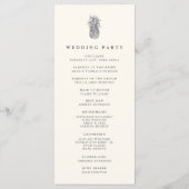 Island Vintage Ananas Hochzeit Programm (Rückseite)