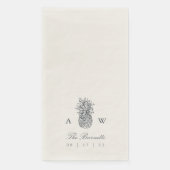Island Vintage Ananas-Hochzeit Serviette (Vorderseite)