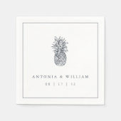 Island Vintage Ananas-Hochzeit Serviette (Vorderseite)