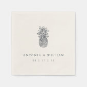 Island Vintage Ananas-Hochzeit Serviette (Vorderseite)